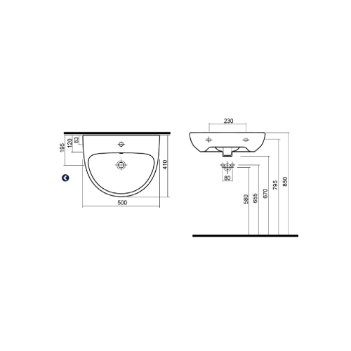 Washbasin 50cm Round M31150