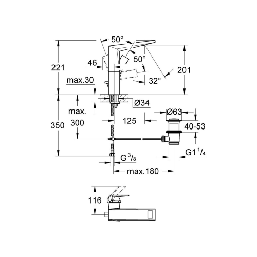 Allure Brilliant Single-lever basin mixer 1/2 23109
