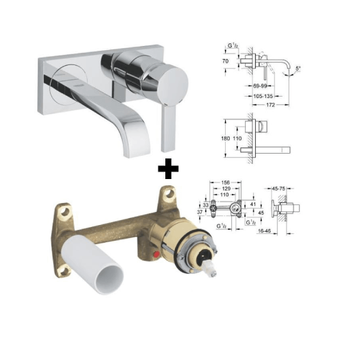 Grohe Concealed Body for 2-Hole Basin Mixer 33769