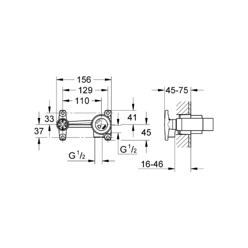 Grohe Concealed Body for 2-Hole Basin Mixer 33769