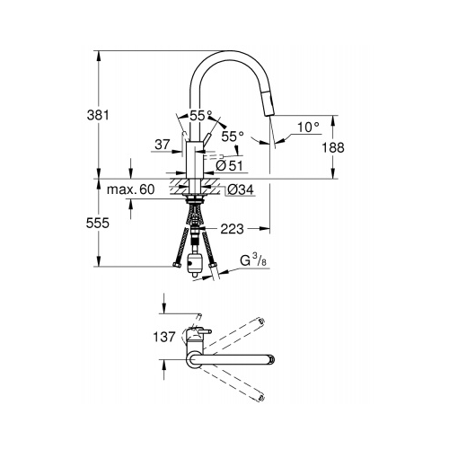 Concetto Single-lever sink mixer 1/2 31483