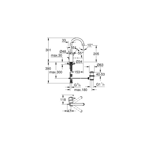 Concetto Single-lever basin mixer 1/2″ L-Size 32629