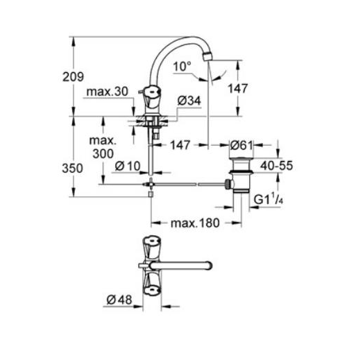 Costa L One-hole basin mixer 1/2 21375