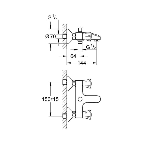 Grohe Costa L Bath/Shower Mixer Tap 1/2 25450