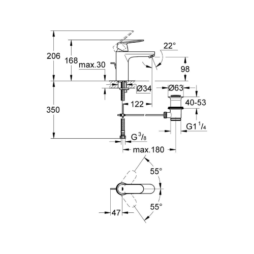 Eurosmart Cosmopolitan Basin mixer 23325