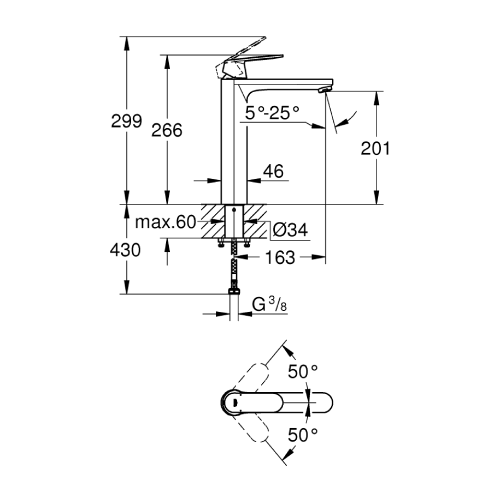 Eurosmart Cosmopolitan Basin mixer 1/2 23921