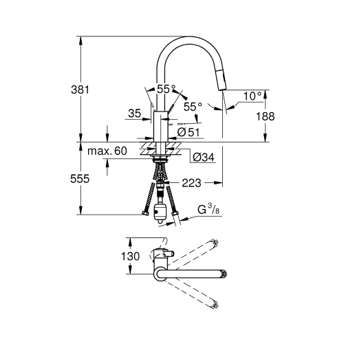 Eurosmart Cosmopolitan Single-lever sink mixer 31481