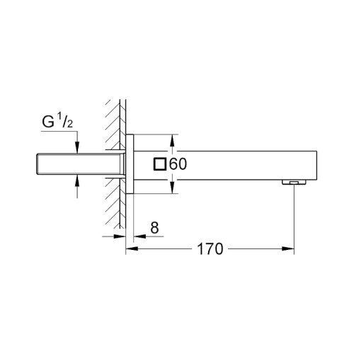 Eurocube Bath spout 13303