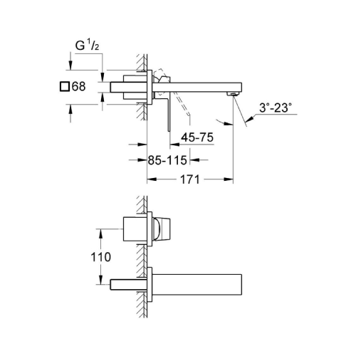 Eurocube 2-hole basin mixer 19895