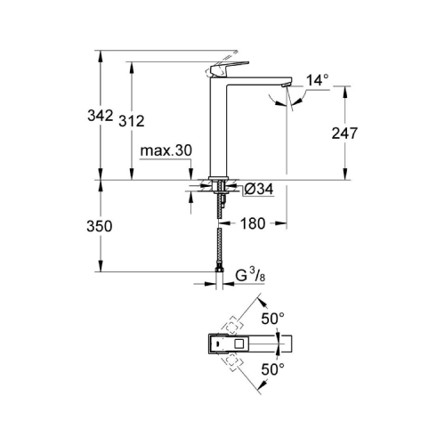 Eurocube Single-lever basin mixer 1/2 23406