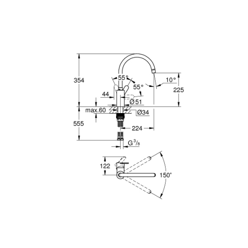 Quadra Single-lever basin mixer 1/2 32231