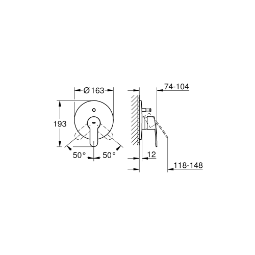 Eurostyle Cosmopolitan Single-lever bath mixer 19506002