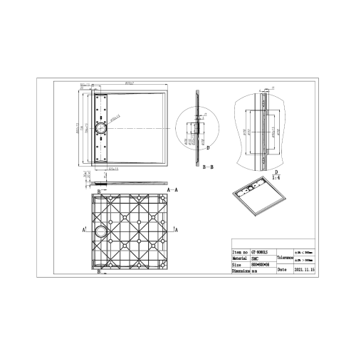 SMC SHOWER TRAY Slate Stone Effect 8080LS