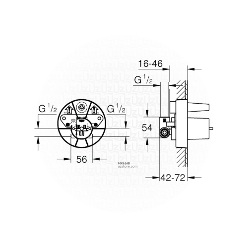GROHE Single-lever mixer 1/2" concealed body , 33964000