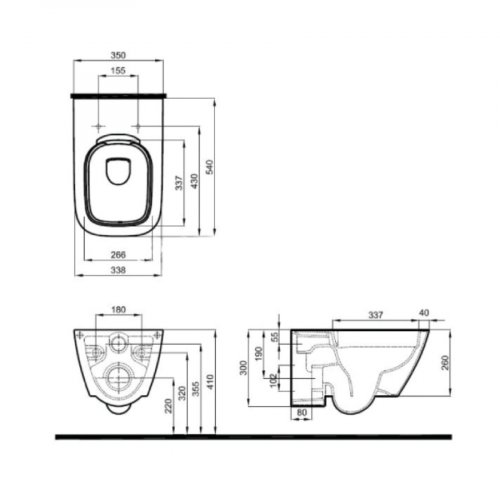 Kolo modo wc wall hung RIMFREE L33123