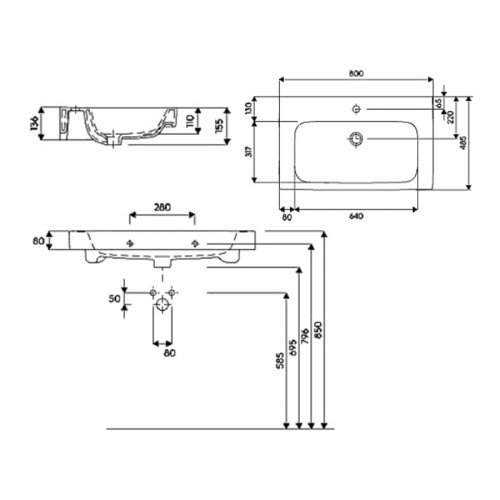 Kolo modo washbasin 80 31980