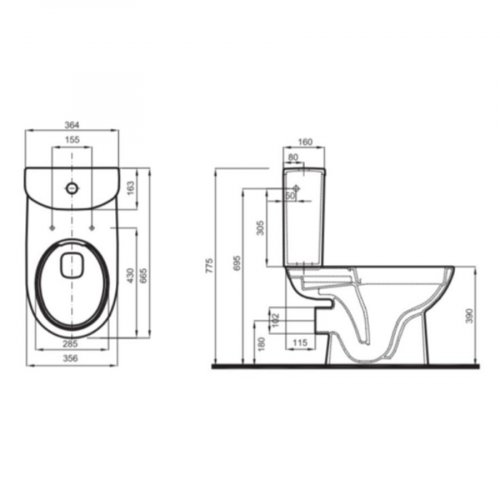 Kolo nova pro wc floor standing RIMFREE M33225