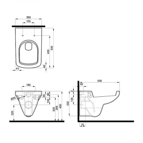 Kolo nova pro wc WALL HUNG square M33103