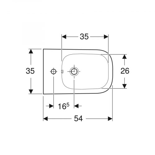 Geberit Smyle Square wall-hung bidet, shrouded