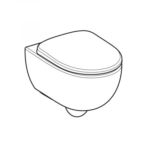 Geberit Selnova Premium wall-hung WC set, washdown, shrouded, Rimfree, with WC seat