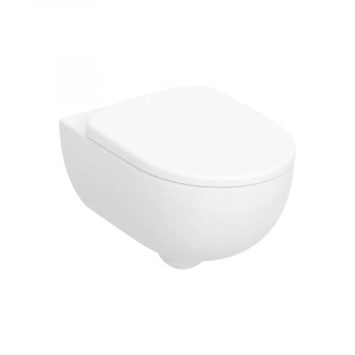 Geberit Selnova Premium wall-hung WC set, washdown, shrouded, Rimfree, with WC seat