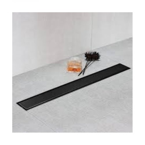 Chudej Linear floor drain bottom outlet D50, Klasik/Floor, no siphon Black MCH650KB